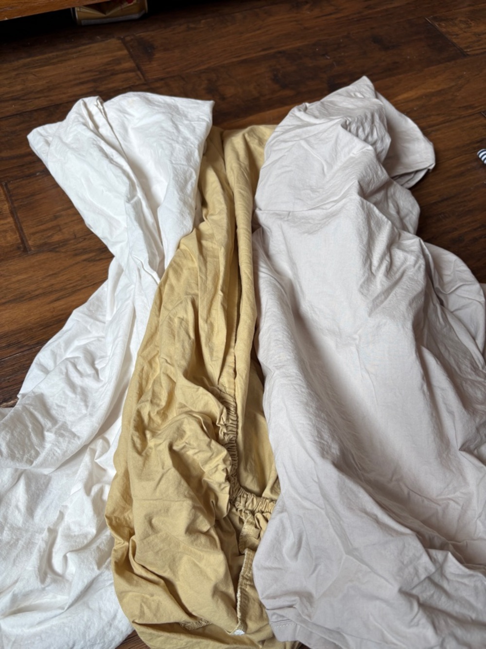 Organic Cotton Crib Sheet Set - White, Cream & Tan